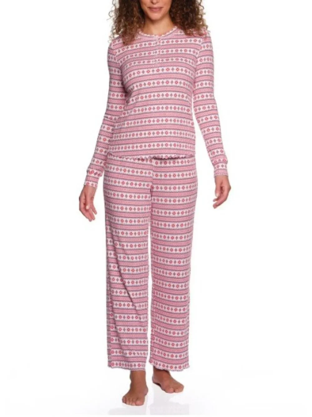 LOFT Women's Henley Pointelle Pajama Set-Size XL-NWT